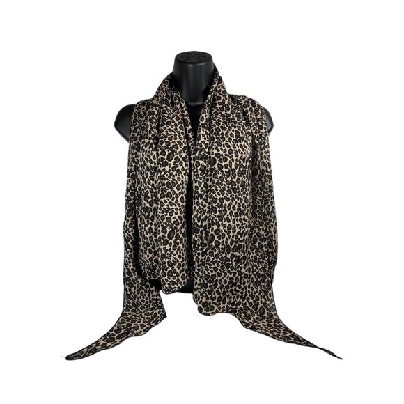 AJ Tropics Shawl Cheetah Print Sheer Scarf Lightweight Multi Use Swim Cover Up - Picture 1 of 4